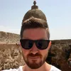 A picture of Kyle in Essaouira with what appears to be a funny hat but is actually a part of the set of Game of Thrones.
